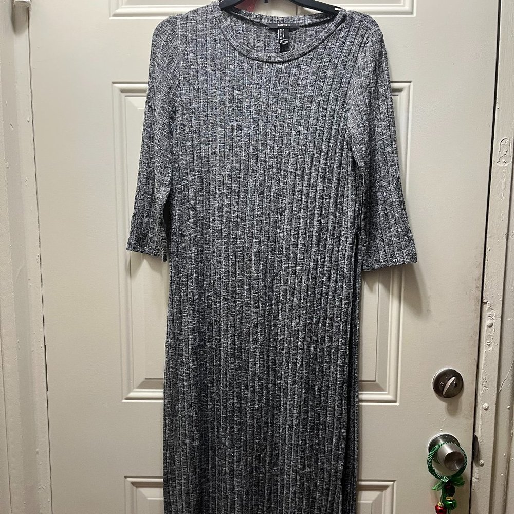Forever21 Marled Gray Long Line Shirt Size M